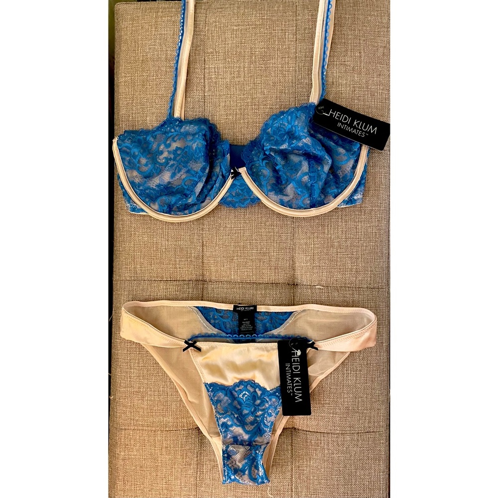 Blue Heidi Klum Lace Bra - Poolside Affair